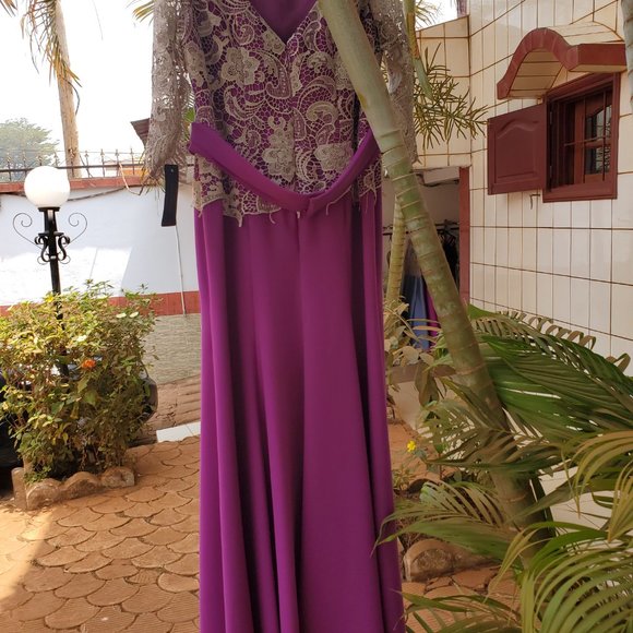 Ana Torres Fuchsia Column Mother of the Bride Dress | Elegant Formal Evening Gow - Picture 5 of 12